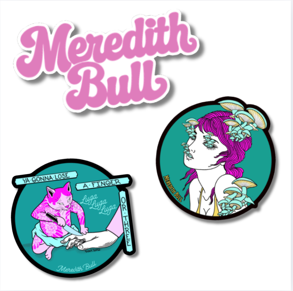 Meredith Bull Vinyl Sticker Bundle