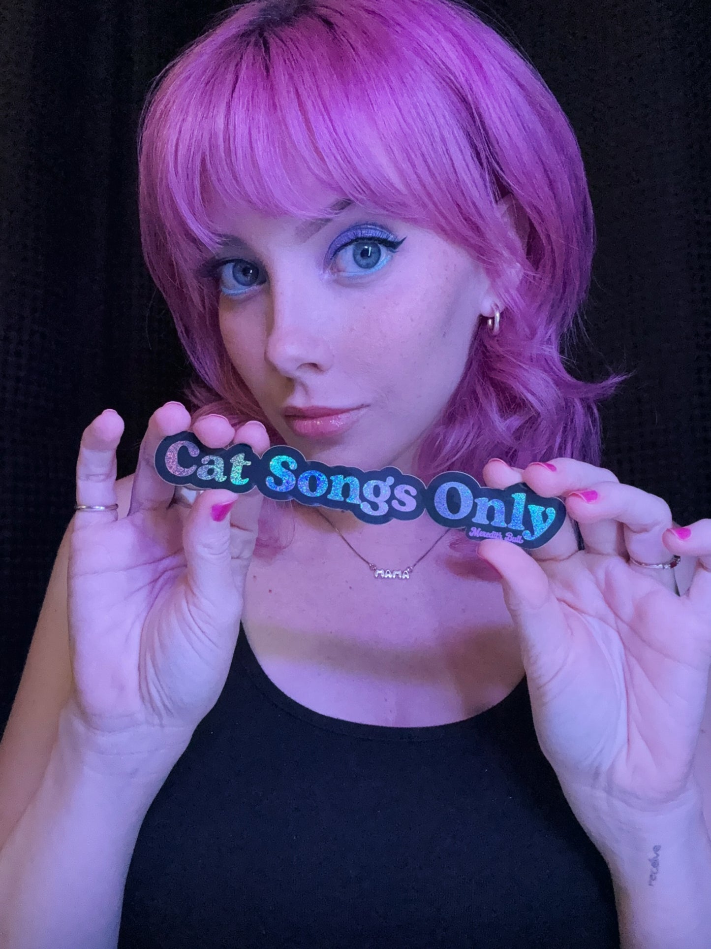 Cat Songs Only Glitter Sticker