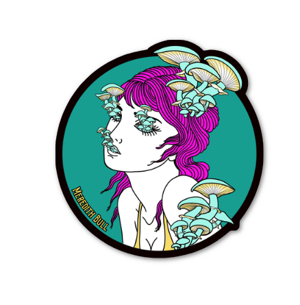Mushroom Lady Vinyl Sticker